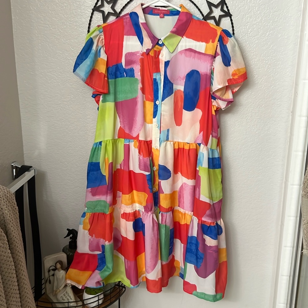 Tempting Me Print Mini Dress- Flying Tomato